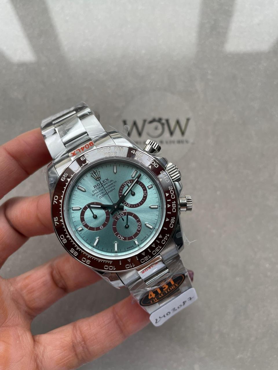 Daytona 116506 904L SS Ice Blue Dial with open Back on SS Bracelet QF V2 Asia 4130 - Image 7