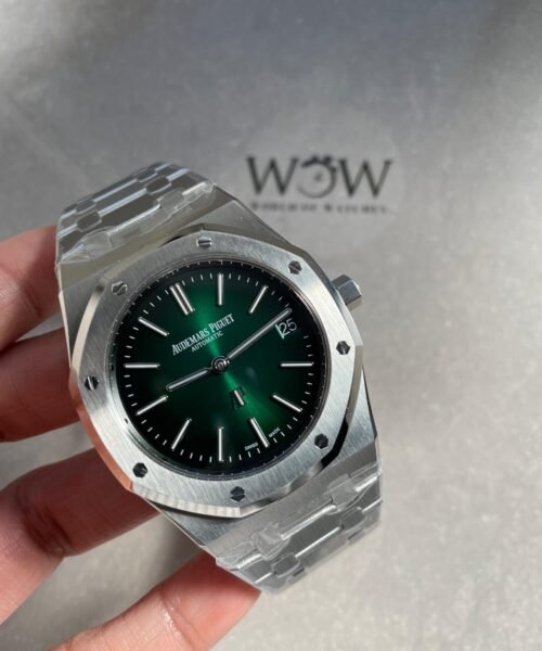 Royal Oak 39mm 16202 “50th Anniversary” SS ZF 1:1 Best Edition Green Textured Dial on SS Bracelet A7121 - Image 6