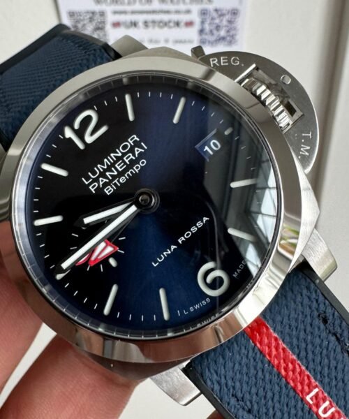 PAM1404 Z GMT SS VSF 1:1 Best Edition Blue Dial on Blue Rubber Strap Asian P900 - Image 5