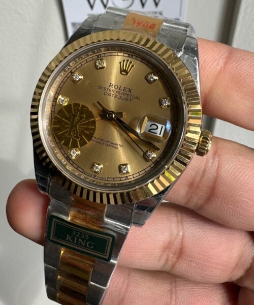 DateJust 41 126331 Fluted Bezel KING Best Edition 904L Steel Yellow Diamonds Dial on oyster Bracelet VR3235 - Image 2