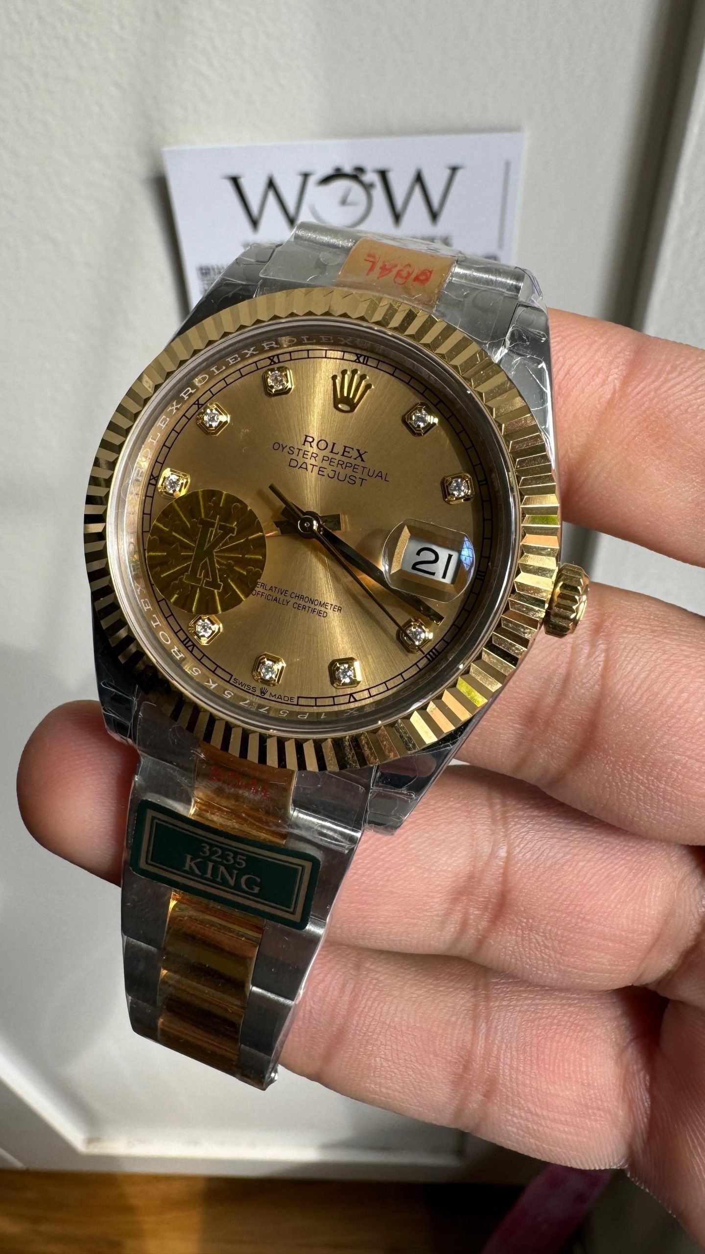 DateJust 41 126331 Fluted Bezel KING Best Edition 904L Steel Yellow Diamonds Dial on oyster Bracelet VR3235 - Image 2