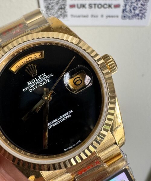 Day date 18238 QF YG 36mm 3255 Fluted bezel Onyx dial - Image 4