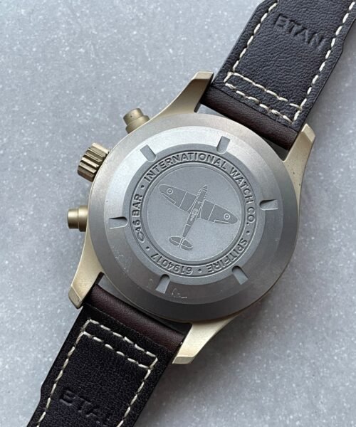 Pilot Chrono Spitfire IW387902 Bronze ZF 1:1 Best Edition Green Dial on Brown Leather Strap A7750 - Image 12