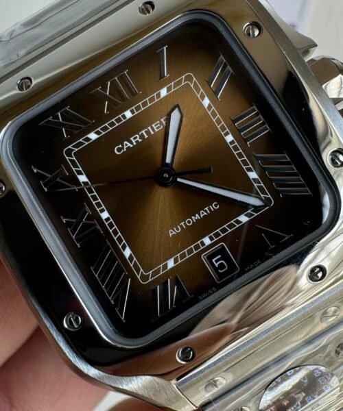Santos 40mm SS BVF 1:1 Best Edition Brown Dial on SS SmartLinks Bracelet MIYOTA 9015 - Image 2
