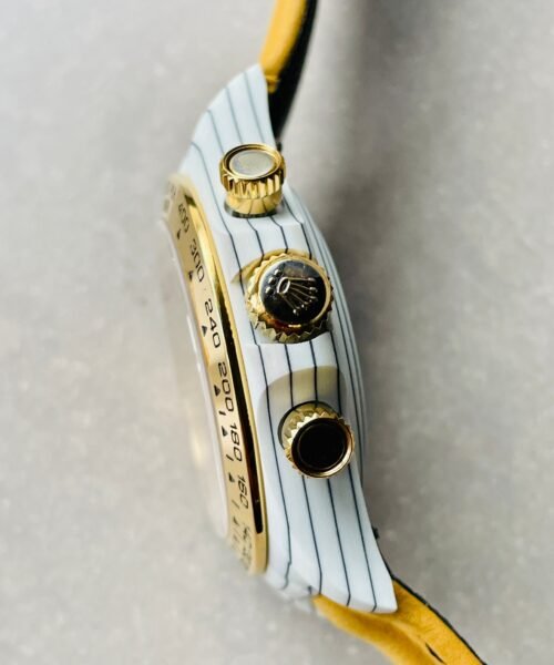 Daytona DIW White Carbon/YG DIWF Best Edition Gold Dial on Black Nylon Strap A7750 - Image 11
