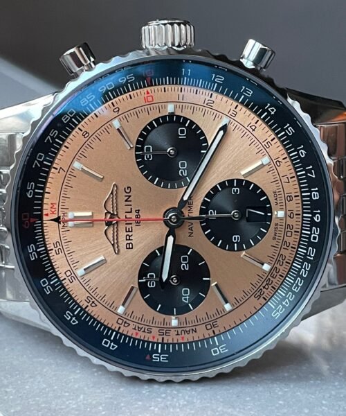 Navitimer 01 1:1 SS Salmon Dial on Steel Strap A7750 BLS Factory - Image 3