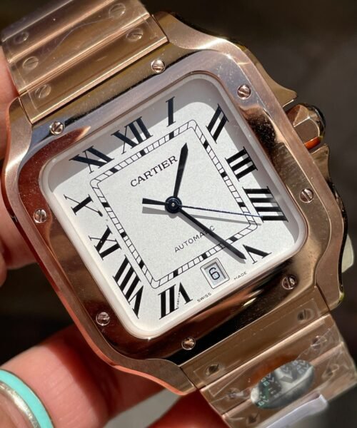 Santos 40mm RG BVF 1:1 Best Edition White Dial on RG Bracelet MIYOTA 9015 - Image 6