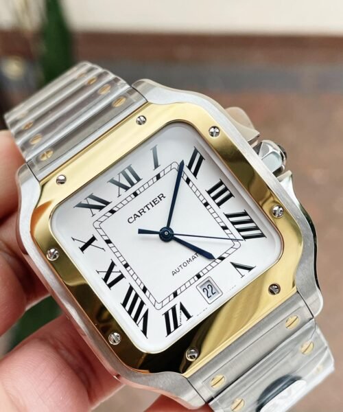 Santos 40mm SS/YG BVF 1:1 Best Edition White Dial on SS/YG SmartLinks Bracelet MIYOTA 9015 - Image 2