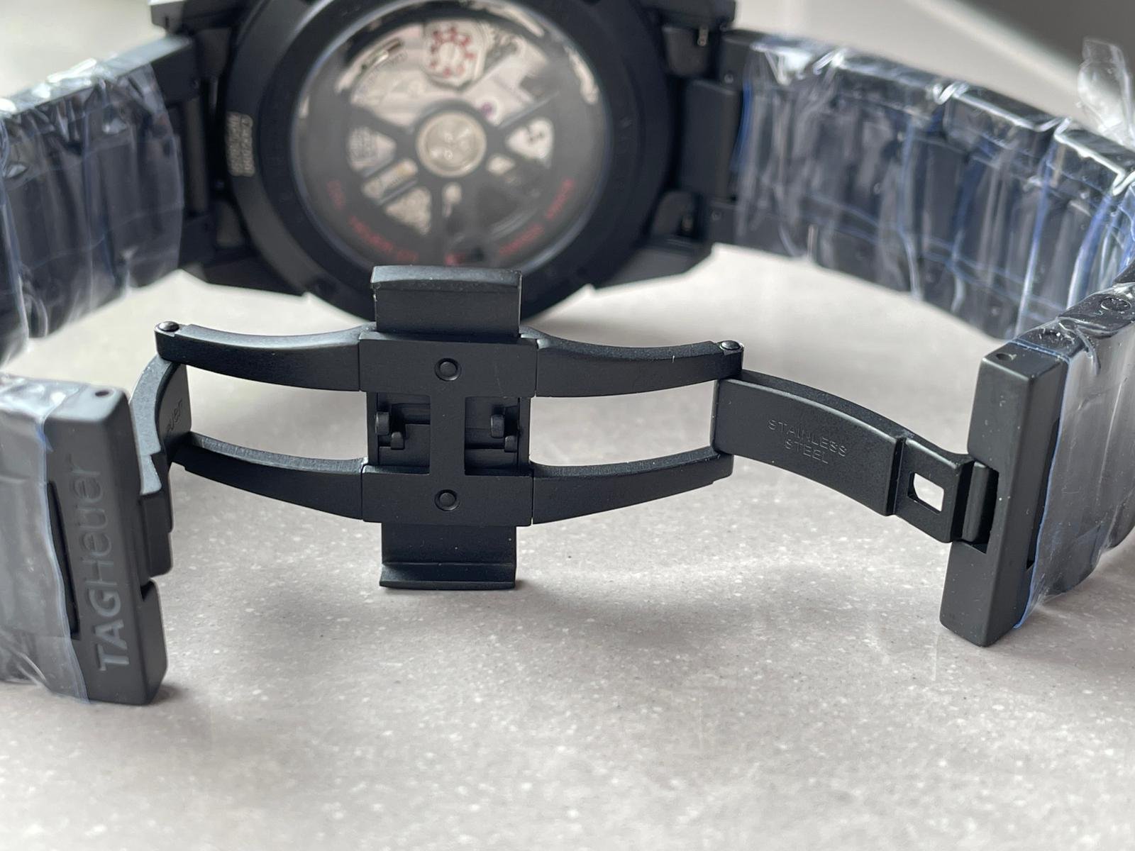 Calibre Heuer 01 Chrono 43mm Ceramic XF 1:1 Best Edition Black Skeleton Dial on Black Ceramic Strap A1887 - Image 10