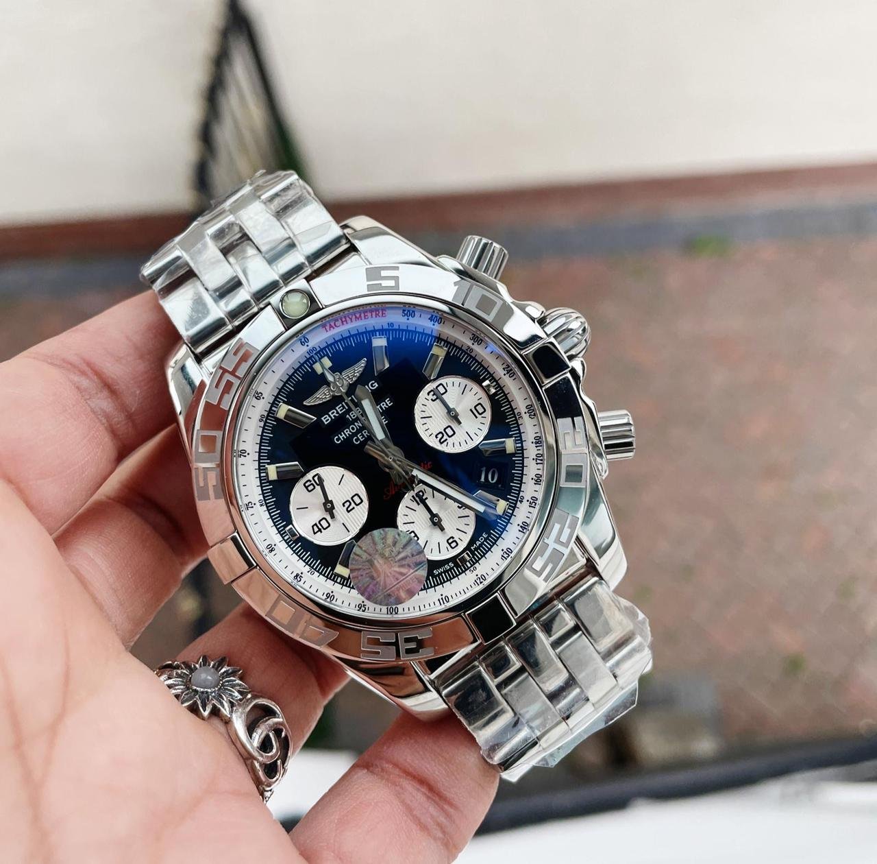 Chronomat B01 44 SS OZF 1:1 Best Edition Black Dial on SS Bracelet A7750 OZ factory