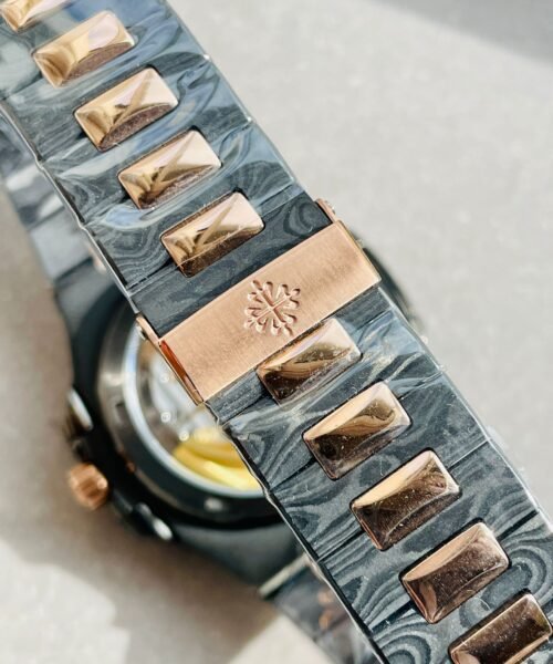Nautilus 5711 DIW Carbon DIWF 1:1 Best Edition Black Textured Dial on Carbon/RG Bracelet 324CS - Image 19