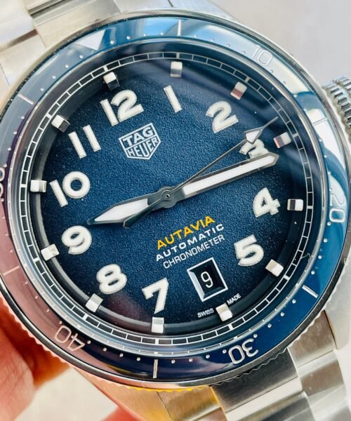 Autavia WBE5116 OGF 42mm SS KOR 1:1 Best Edition Blue Dial on SS Bracelet SW200 - Image 5