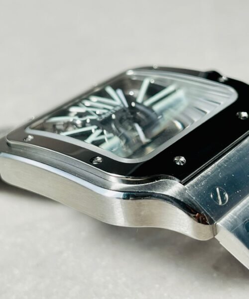Santos skeleton SS TWF 40mm Best Edition Skeleton Dial on SS Bracelet Ronda Quartz - Image 4