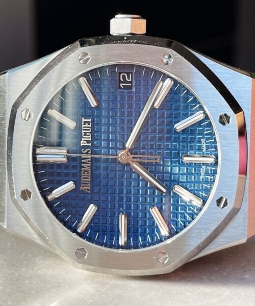 Royal Oak 41mm 15510 "50th Anniversary" SS ZF 1:1 Best Edition Blue Textured Dial on SS Bracelet A4302 - Image 7