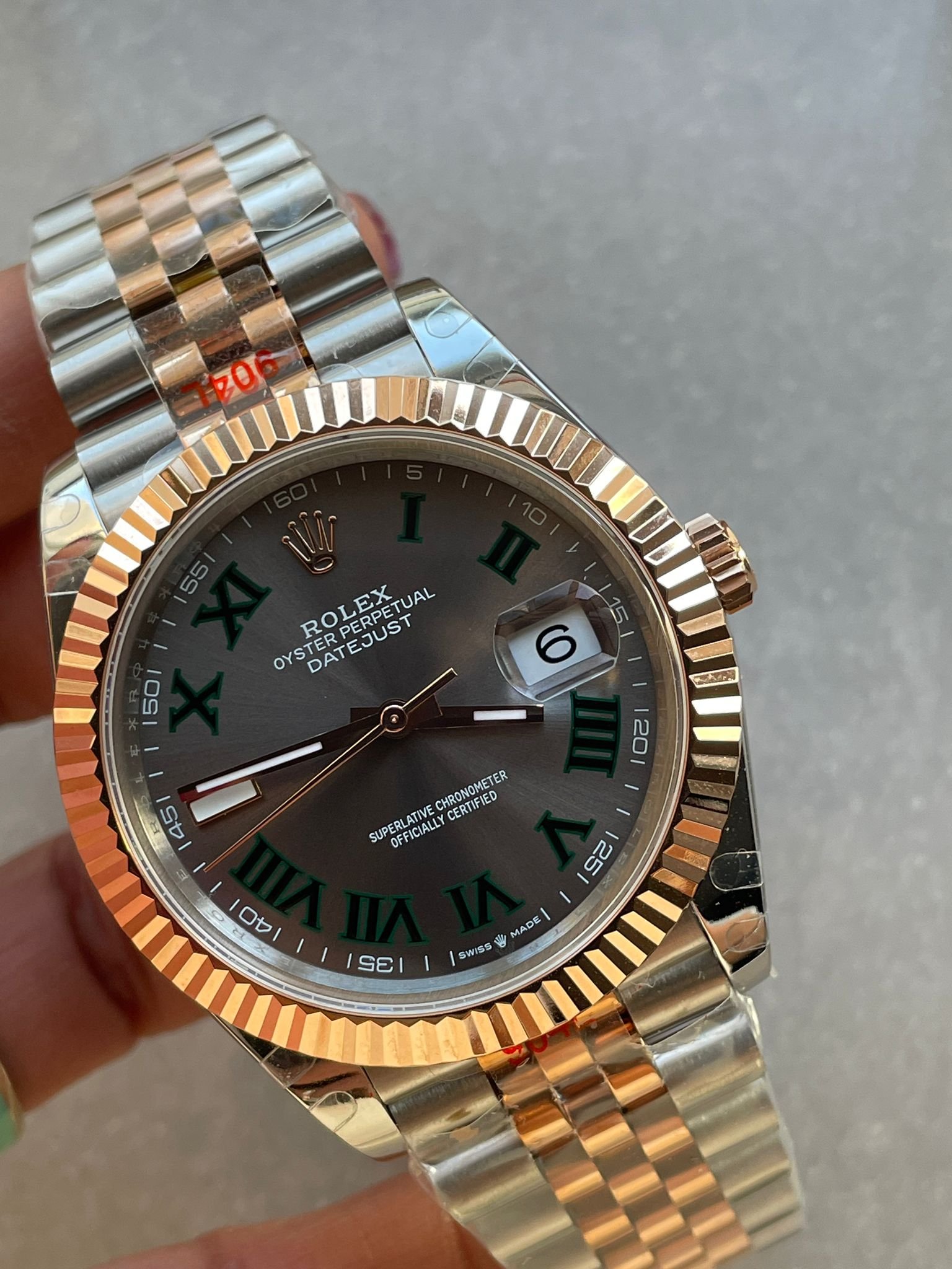 DateJust Men 41mm “wimbledon” RG and SS GMF GM Factory V2 Grey textured Dial Roman Markers with Jubilee Bracelet With tungsten steel - Image 2