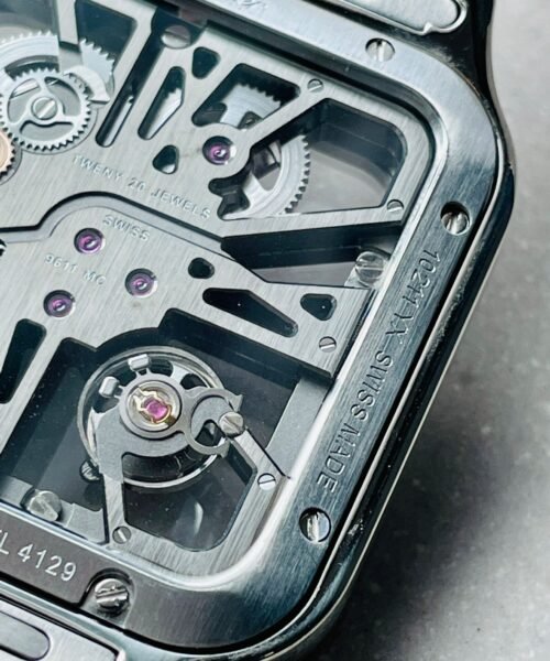 Santos skeleton SS TWF 40mm Best Edition Skeleton Dial on SS Bracelet Ronda Quartz - Image 14