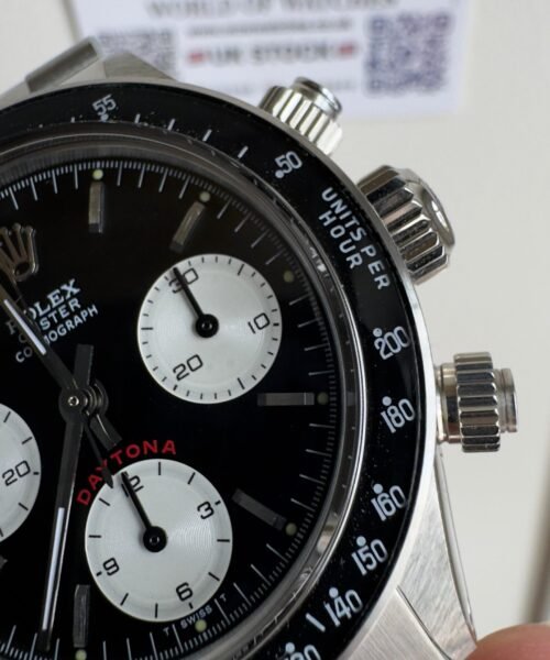 Daytona 6263 SS JKF Best Edition Black Dial White Subdials Black Tachymeter Bezel on SS Bracelet Venus 75 - Image 4