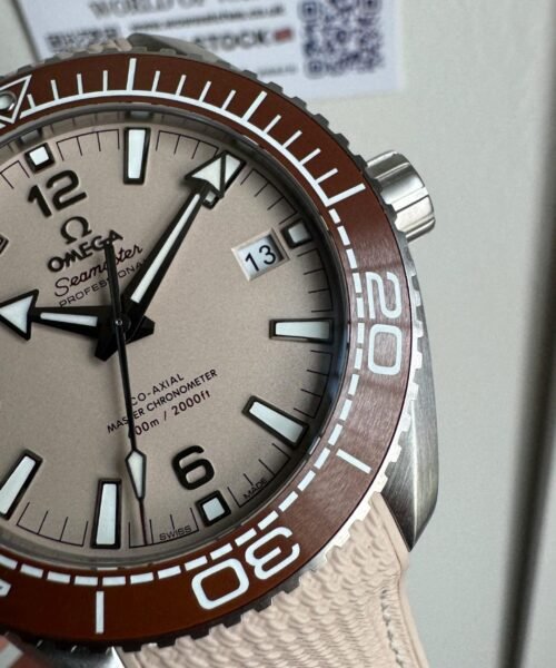 Planet Ocean 600M 43.5mm Bronze Color Ceramic Bezel SS VSF 1:1 Best Edition Sand-Blasted Beige Dial and Rubber Strap A8900 - Image 3