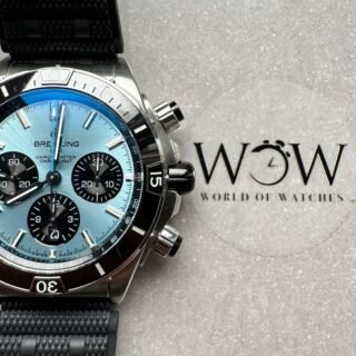 Chronomat B01 44mm SS BLSF 1:1 Best Edition Ice Blue Dial on Black Rubber Strap A7750 to Cal.01 - Image 7