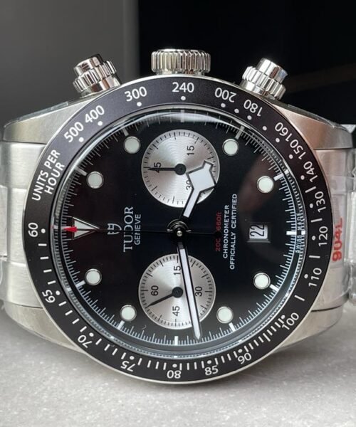 Black Bay Chrono SS TWS 1:1 Reverse Panda Best Edition Black Dial on SS Bracelet A7750 - Image 6