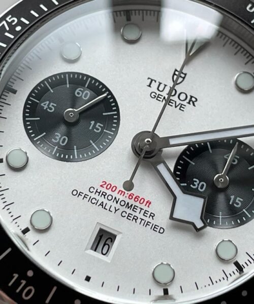 Black Bay Chrono SS TWS 1:1 Panda Best Edition White Dial on SS Bracelet A7750 - Image 4