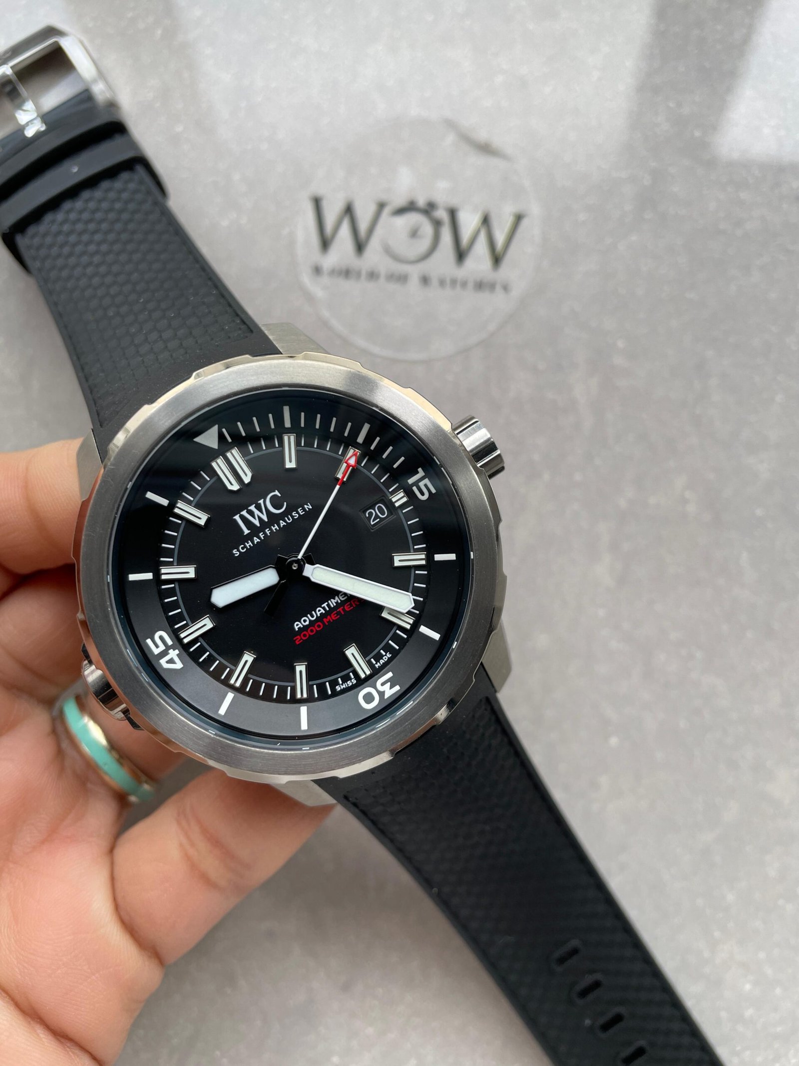 Aquatimer 2000m SS IW3290 V6SF 1:1 Best Edition Black Dial on rubber Bracelet A2892