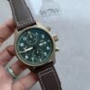 Pilot Chrono Spitfire IW387902 Bronze ZF 1:1 Best Edition Green Dial on Brown Leather Strap A7750