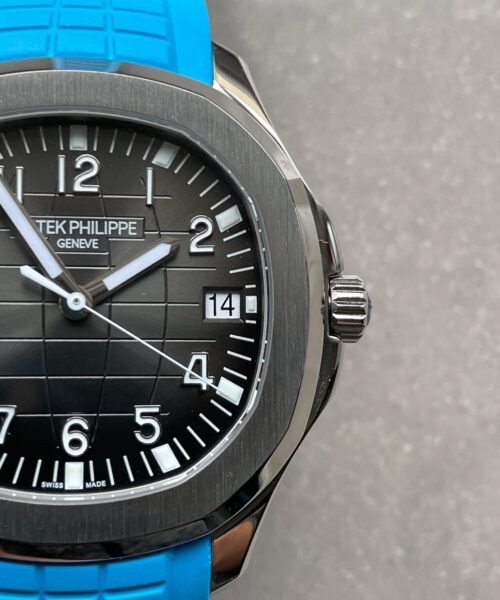 Aquanaut 5168G 42mm SS 3KF Best Edition Black Dial on Light Blue Rubber Strap A324 V2 - Image 13