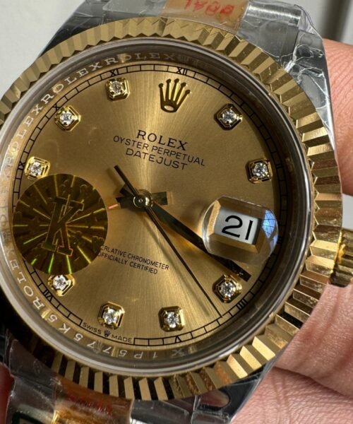 DateJust 41 126331 Fluted Bezel KING Best Edition 904L Steel Yellow Diamonds Dial on oyster Bracelet VR3235 - Image 3