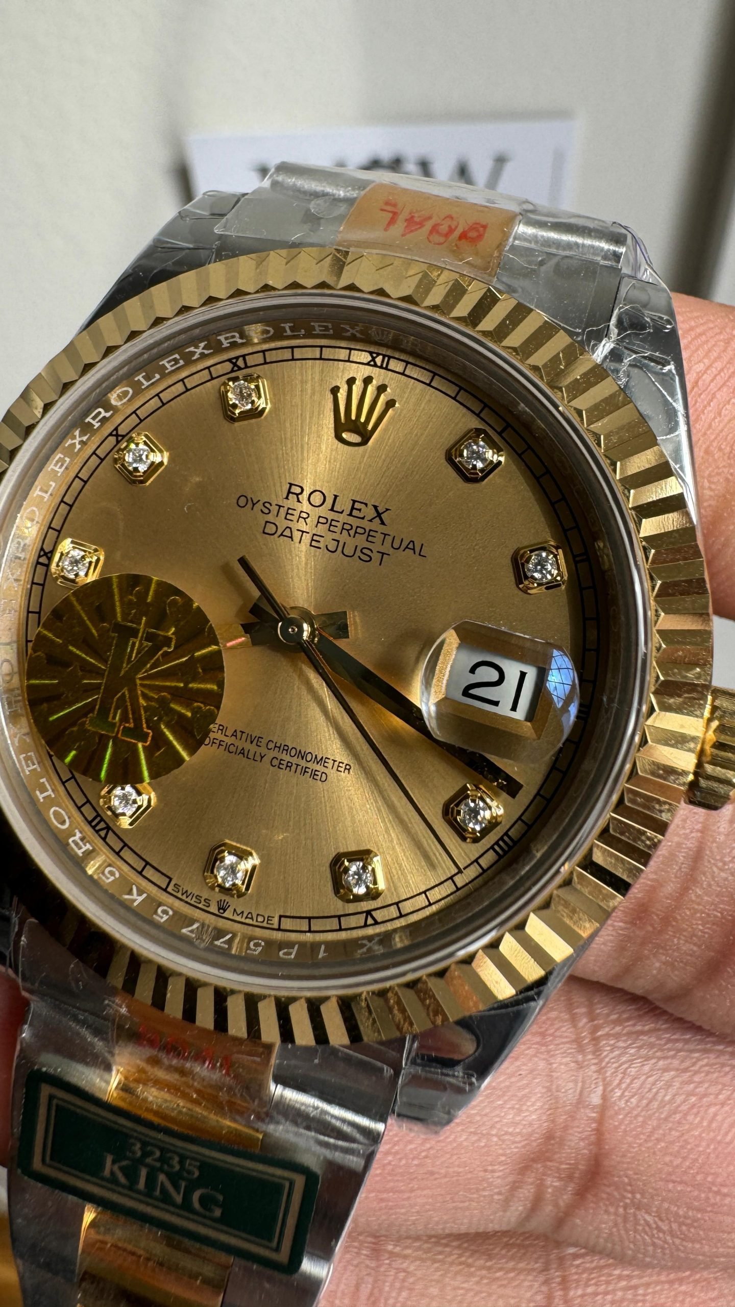 DateJust 41 126331 Fluted Bezel KING Best Edition 904L Steel Yellow Diamonds Dial on oyster Bracelet VR3235 - Image 3