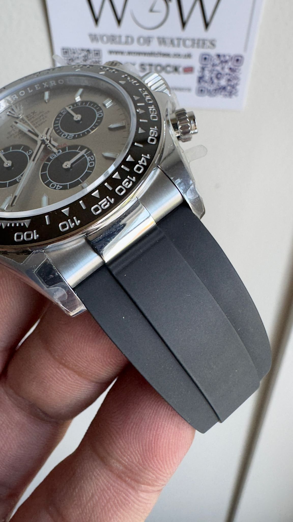 Daytona 116519 904L SS Grey Dial on Rubber Strap QF Asia 4130 - Image 6