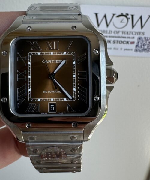 Santos 40mm SS BVF 1:1 Best Edition Brown Dial on SS SmartLinks Bracelet MIYOTA 9015 - Image 3