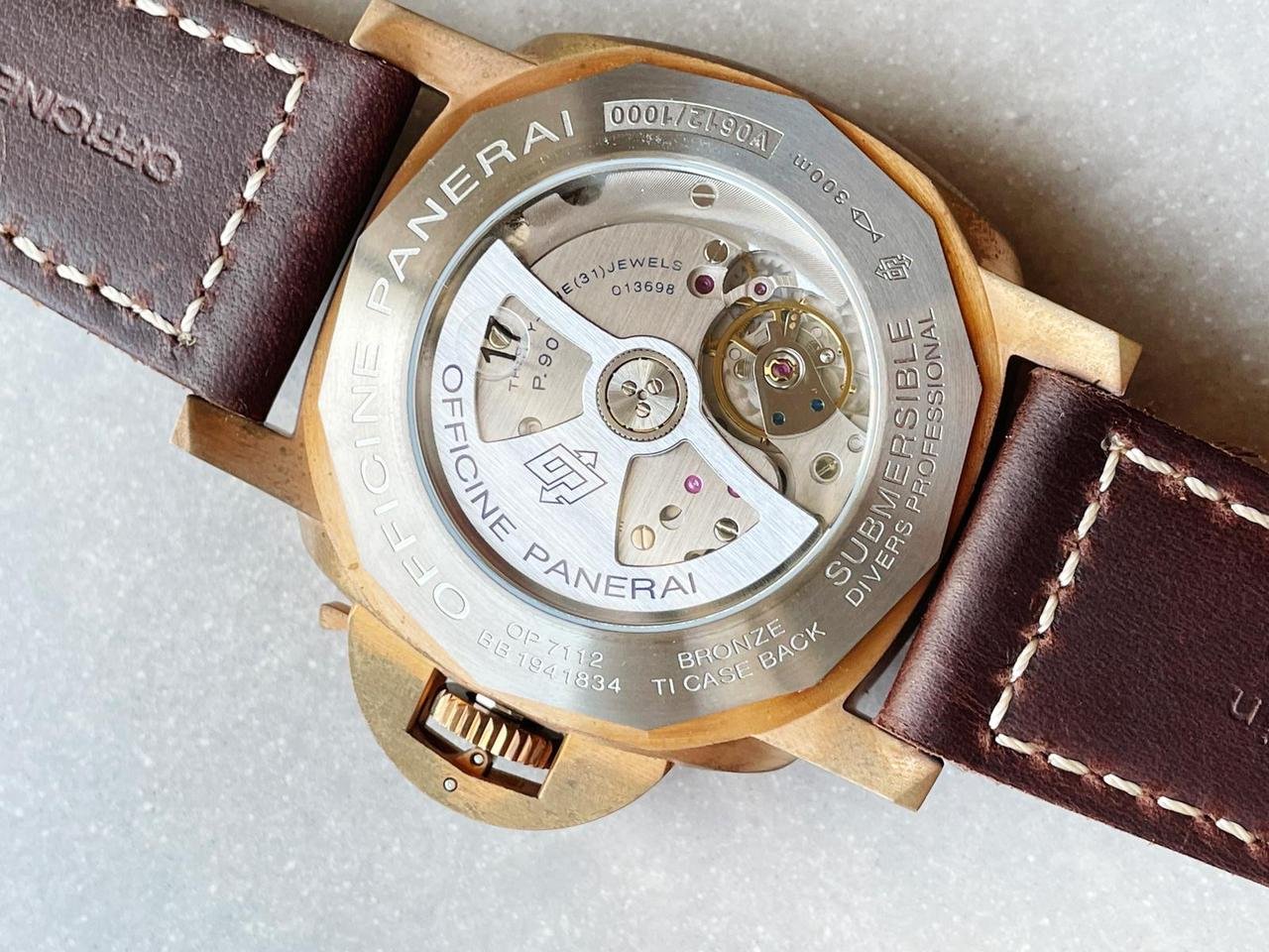 PAM968 V Bronzo VSF Best Edition Brown Ceramic Bezel and Dial on Brown Calfskin Strap P.9010 - Image 11