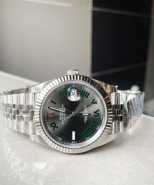 DateJust Men 41mm "wimbledon"SS Grey textured Dial Roman Markers with Jubilee Bracelet - Image 3