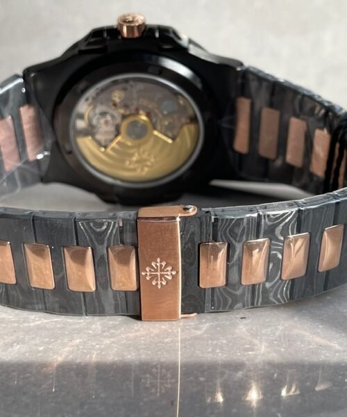 Nautilus 5711 DIW Carbon DIWF 1:1 Best Edition Black Textured Dial on Carbon/RG Bracelet 324CS - Image 18