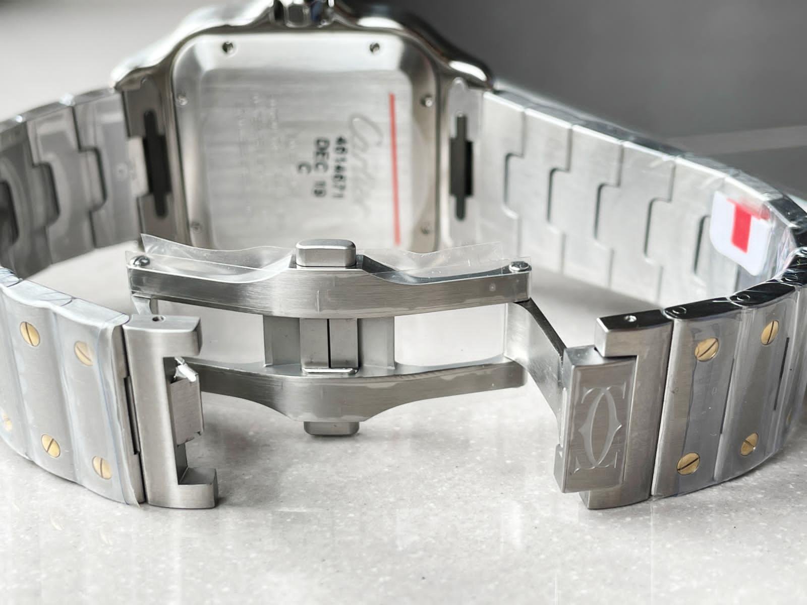Santos 40mm SS/YG BVF 1:1 Best Edition White Dial on SS/YG SmartLinks Bracelet MIYOTA 9015 - Image 5