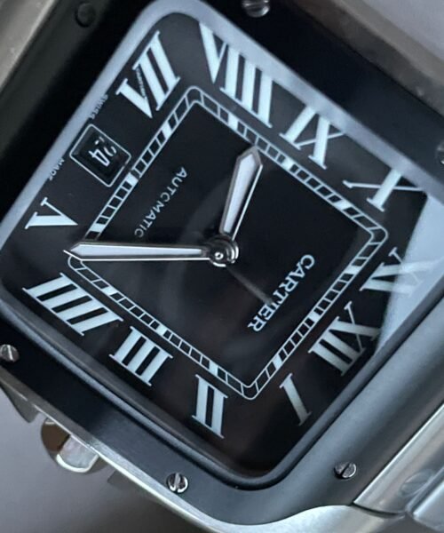 Santos 40mm SS BVF 1:1 Best Edition Gray Dial Black Bezel on SS Bracelet MIYOTA 9015 - Image 6