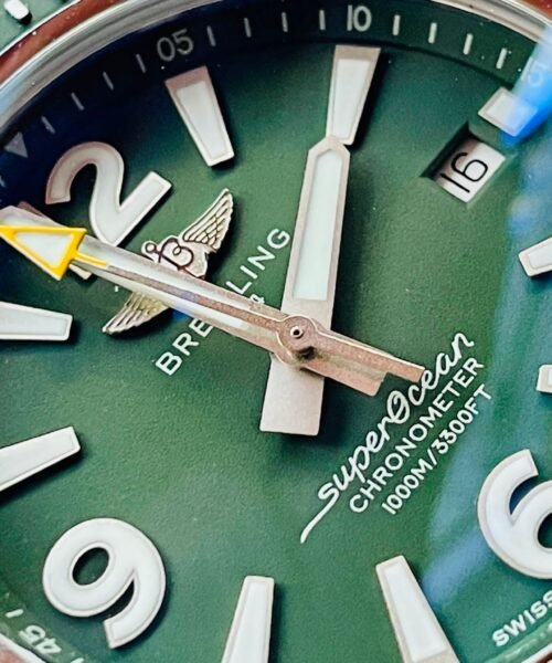 Superocean Automatic 44 BLSF 1:1 Best Edition Green Dial Green Bezel on SS Strap A2824 - Image 3