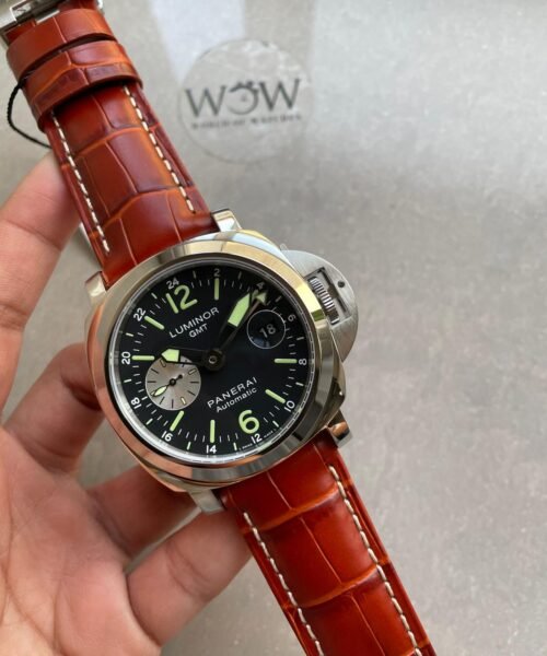 Luminor GMT 44mm PAM00088 SS Black Dial on Leather Strap VSF A7750 pam088 - Image 2