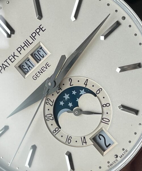 Annual Calendar Moonphase 5396 SS ZF 1:1 Best Edition White/Blue Dial on Black Leather Strap A324 - Image 7