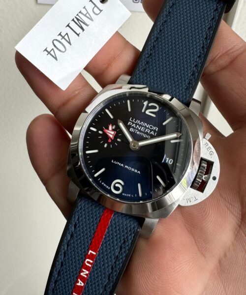 PAM1404 Z GMT SS VSF 1:1 Best Edition Blue Dial on Blue Rubber Strap Asian P900 - Image 7