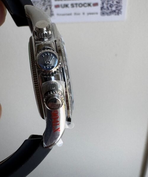 Daytona 116519 904L SS Grey Dial on Rubber Strap QF Asia 4130 - Image 7