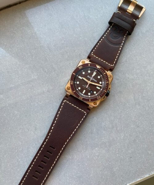 BR03-92 Diver 42mm Bronze BRF Brown Dial on Leather Strap A2824 - Image 4