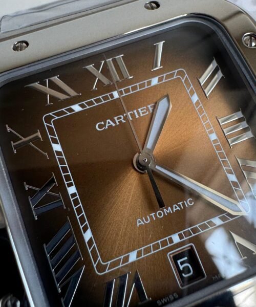 Santos 40mm SS BVF 1:1 Best Edition Brown Dial on SS SmartLinks Bracelet MIYOTA 9015 - Image 4