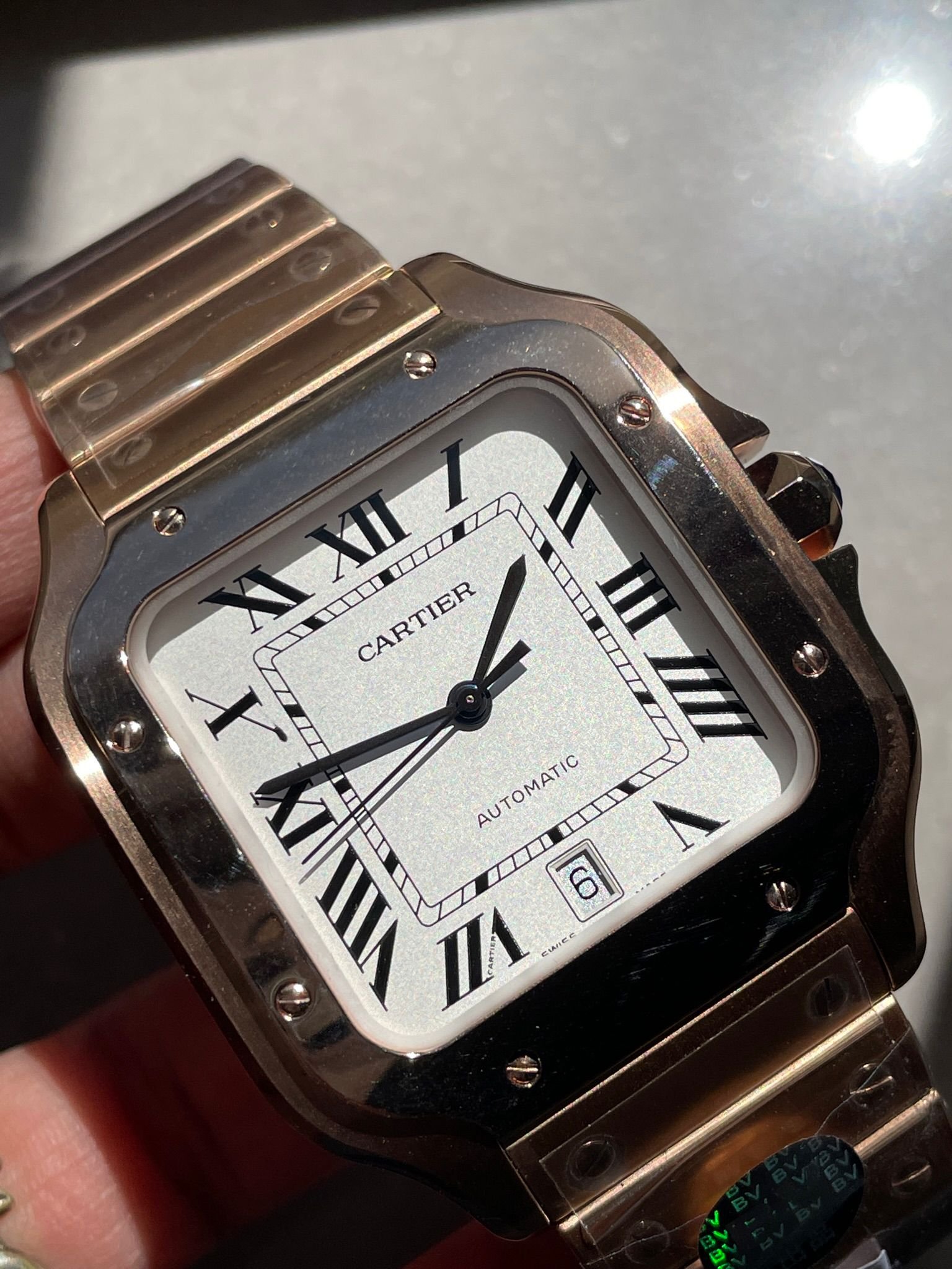 Santos 40mm RG BVF 1:1 Best Edition White Dial on RG Bracelet MIYOTA 9015 - Image 7