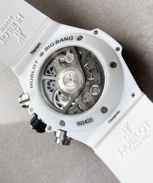 Big Bang Unico White Ceramic HBF 1:1 Best Edition Black Skeleton Dial on Whtie Rubber Strap A1242 - Image 11