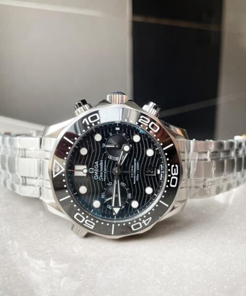 Seamaster 300M Chrono SS OMF 1:1 Best Edition Black Dial on SS Bracelet A9900 - Image 2