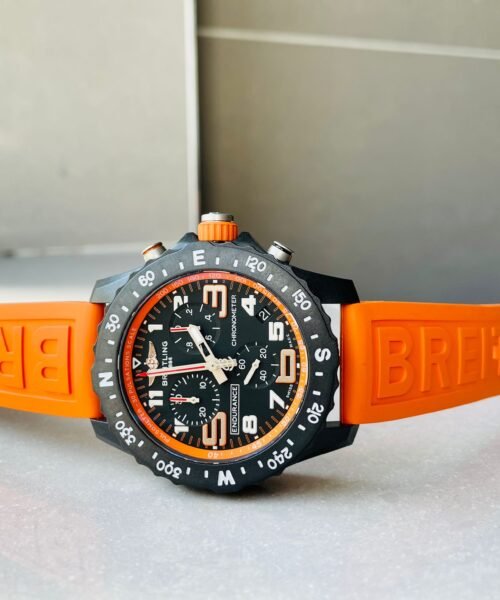 Endurance pro OGF 44mm Black dial orange Rubber Strap quartz movement - Image 5