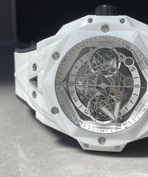 Big Bang Sang Bleu II White Ceramic BBF Best Edition on White Rubber Strap A1240 - Image 6