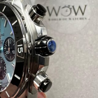Chronomat B01 44mm SS BLSF 1:1 Best Edition Ice Blue Dial on Black Rubber Strap A7750 to Cal.01 - Image 8